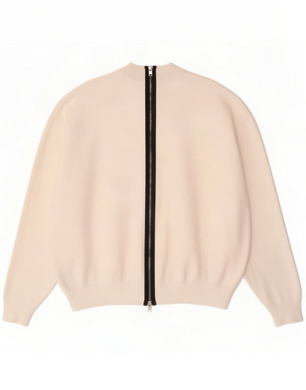 Maglione cardigan oversize da donna Zara UK 14 Viscosa bianca media