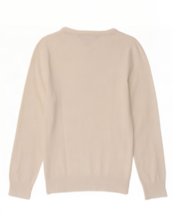 Maglione maglione con scollo a barca da donna Tommy Hilfiger UK 12 medio bianco