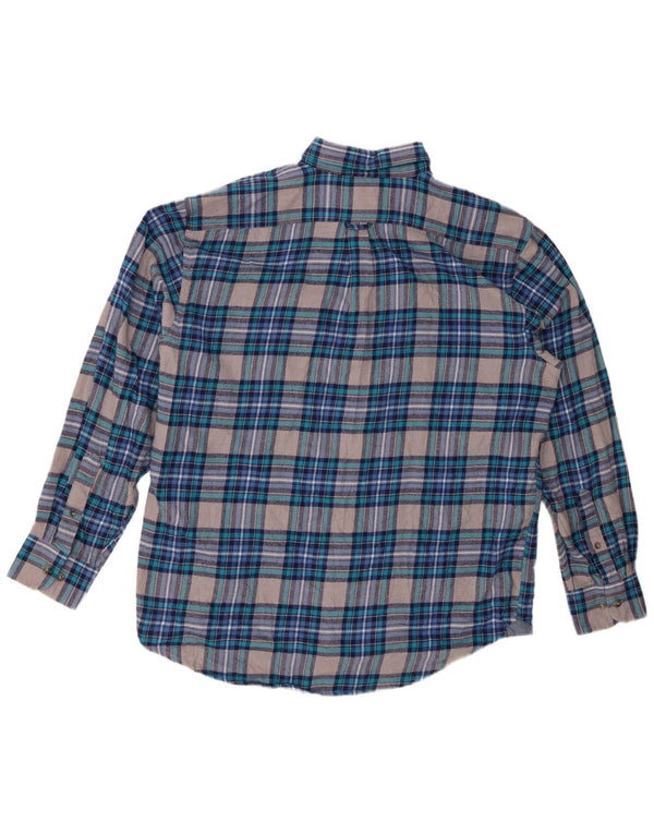 Camicia in flanella da uomo IZOD XL in cotone a quadri blu