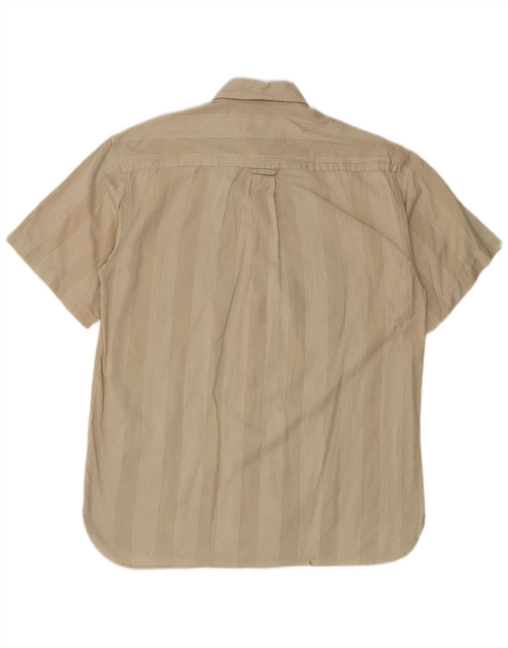 Camicia vintage da uomo a maniche corte beige medio