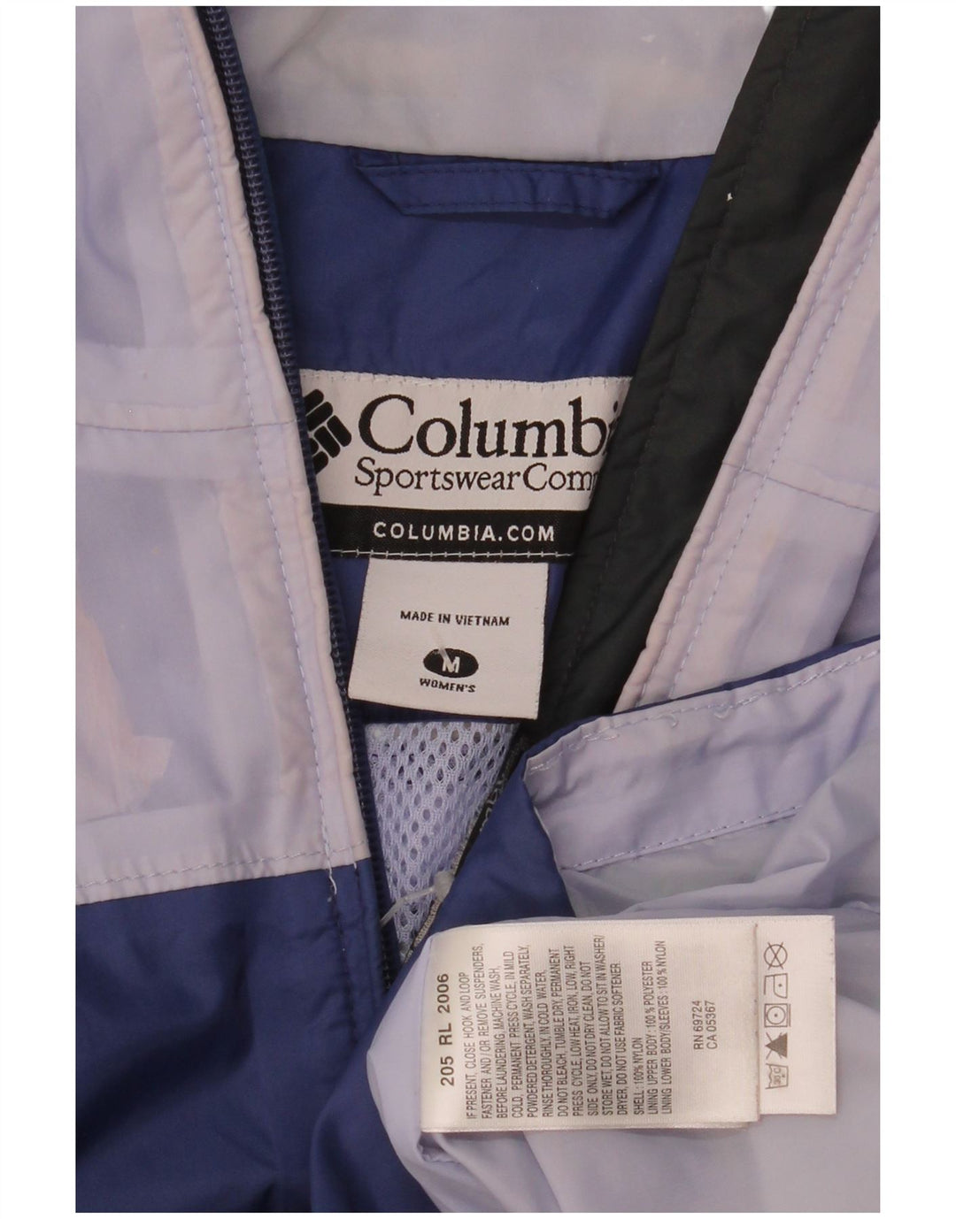 Giacca antipioggia da donna Columbia Omni-Tech con cappuccio UK 14 Colorblock blu medio
