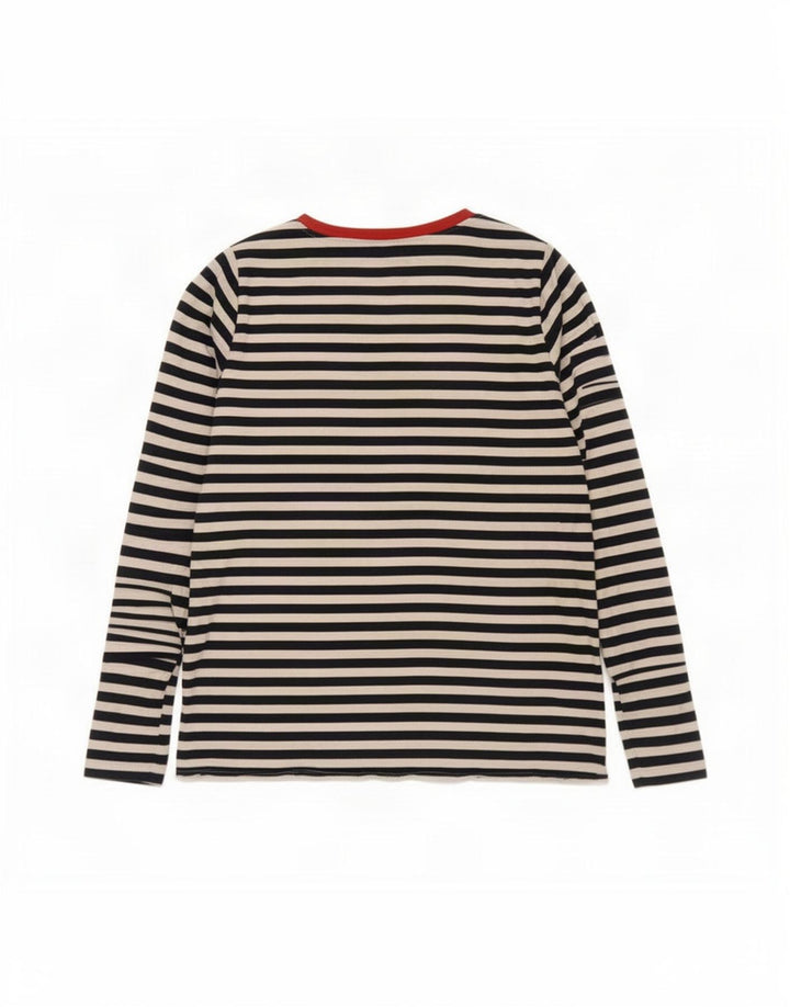 Marks & Spencer Top da donna a maniche lunghe UK 10 Small Blu Navy a righe