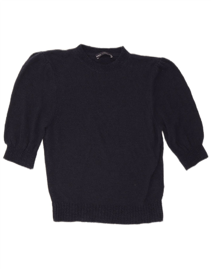 Maglione maglione girocollo da donna Marks & Spencer UK 12 medio blu navy