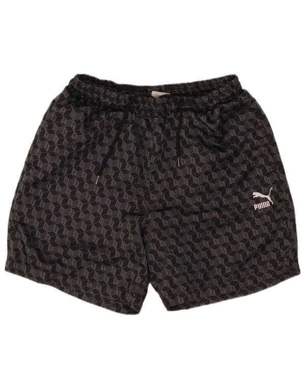 Pantaloncini da bagno da uomo Puma Small neri geometrici in poliestere