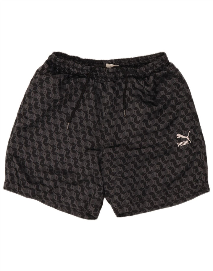 Pantaloncini da bagno da uomo Puma Small neri geometrici in poliestere