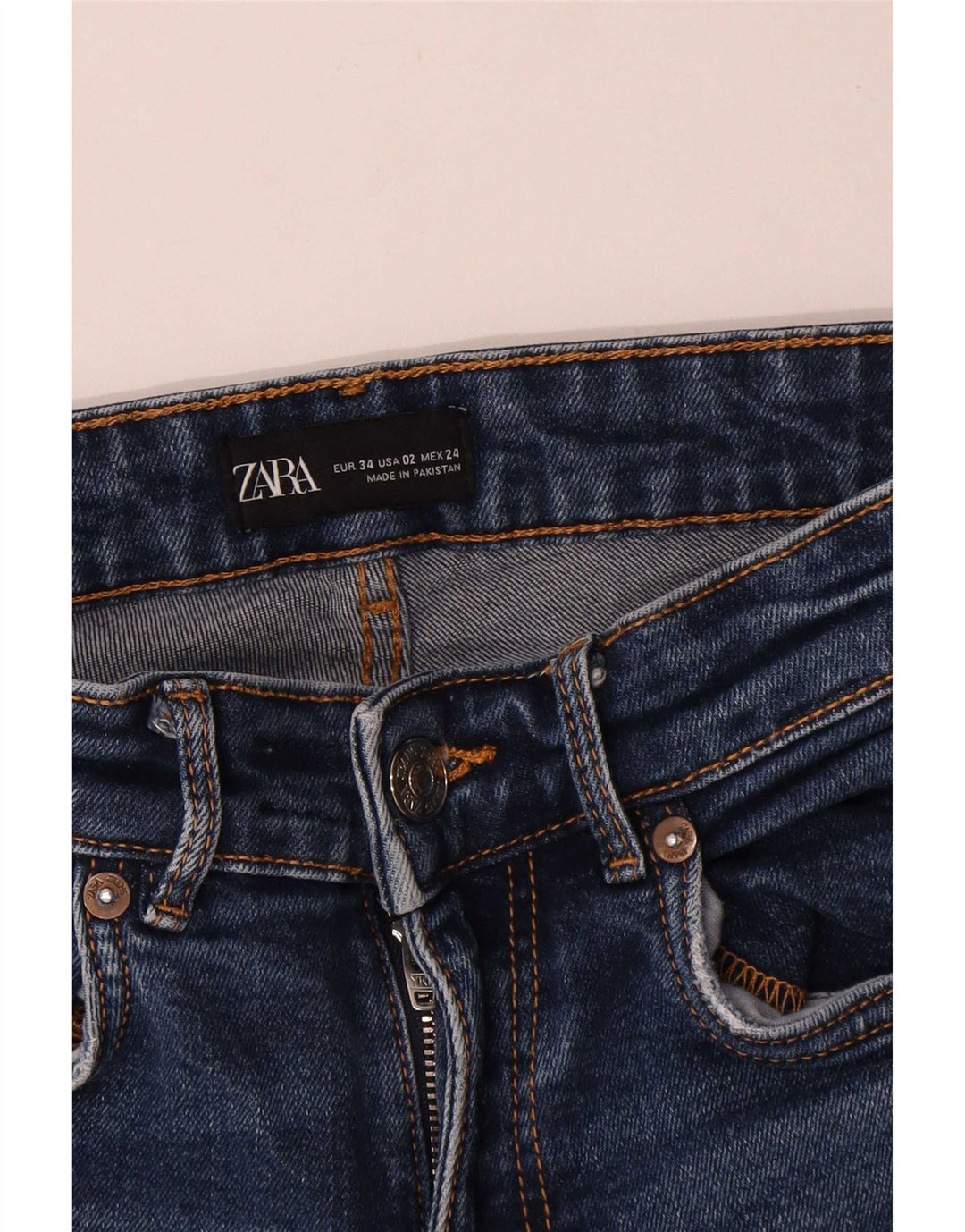 Jeans svasati corti da donna Zara EU 34 2XS W24 L25 Blu