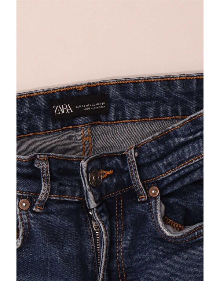 Jeans svasati corti da donna Zara EU 34 2XS W24 L25 Blu