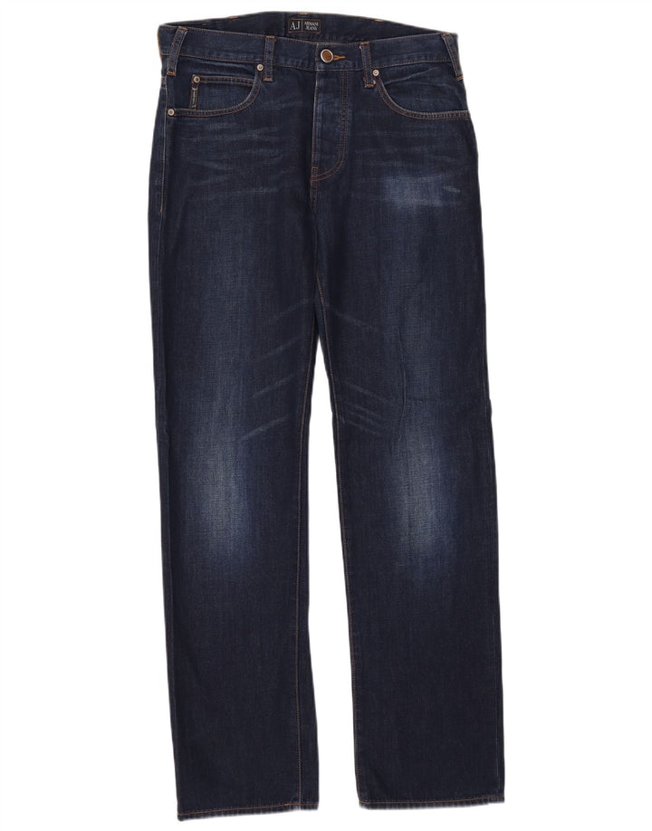 Jeans dritti da uomo ARMANI W32 L32 cotone blu navy
