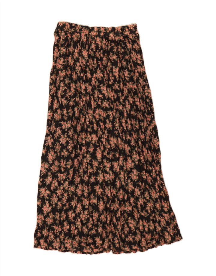 CLIO Womens Maxi Skirt Large W32 Black Floral Polyester Vintage Clio and Second-Hand Clio from Messina Hembry 