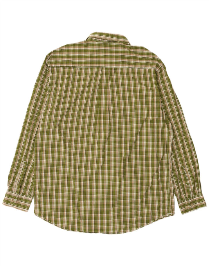 Camicia da uomo in flanella Wald & Forst taglia 43/44 XL in cotone a quadri kaki