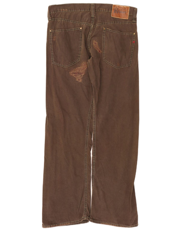 Pantaloni casual dritti invecchiati da uomo Replay W33 L32 in cotone marrone