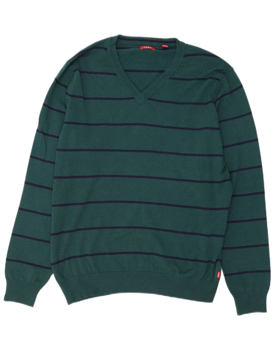 Maglione da uomo con scollo a V IZOD, cotone a righe grandi verdi