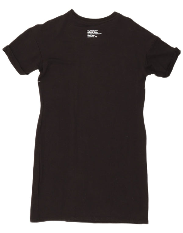 Abito t-shirt con grafica da donna Superdry UK 8 Small in viscosa nera