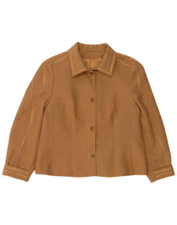 Giacca blazer da donna a 4 bottoni COJANA UK 16 grande lana beige