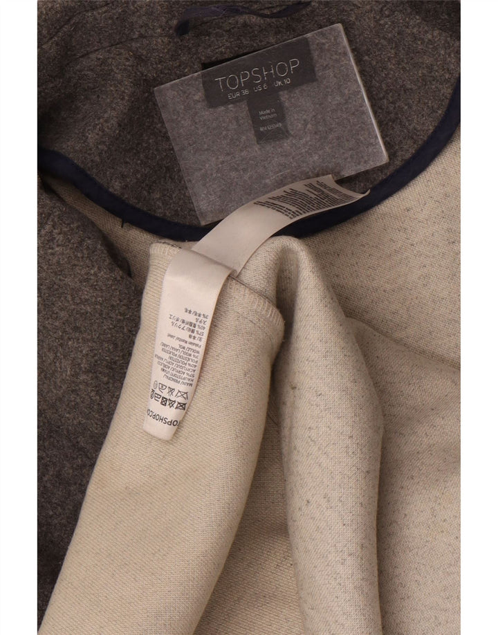 Soprabito oversize da donna Topshop UK 10 piccolo acrilico chiazzato grigio