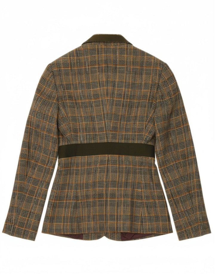 GF FERRE Womens Blazer Jacket IT 40 Small Green Check Viscose Vintage GF Ferre and Second-Hand GF Ferre from Messina Hembry 