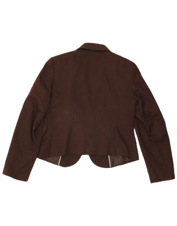 Giacca blazer a 1 bottone Marks & Spencer da donna UK 14 Poliestere marrone medio