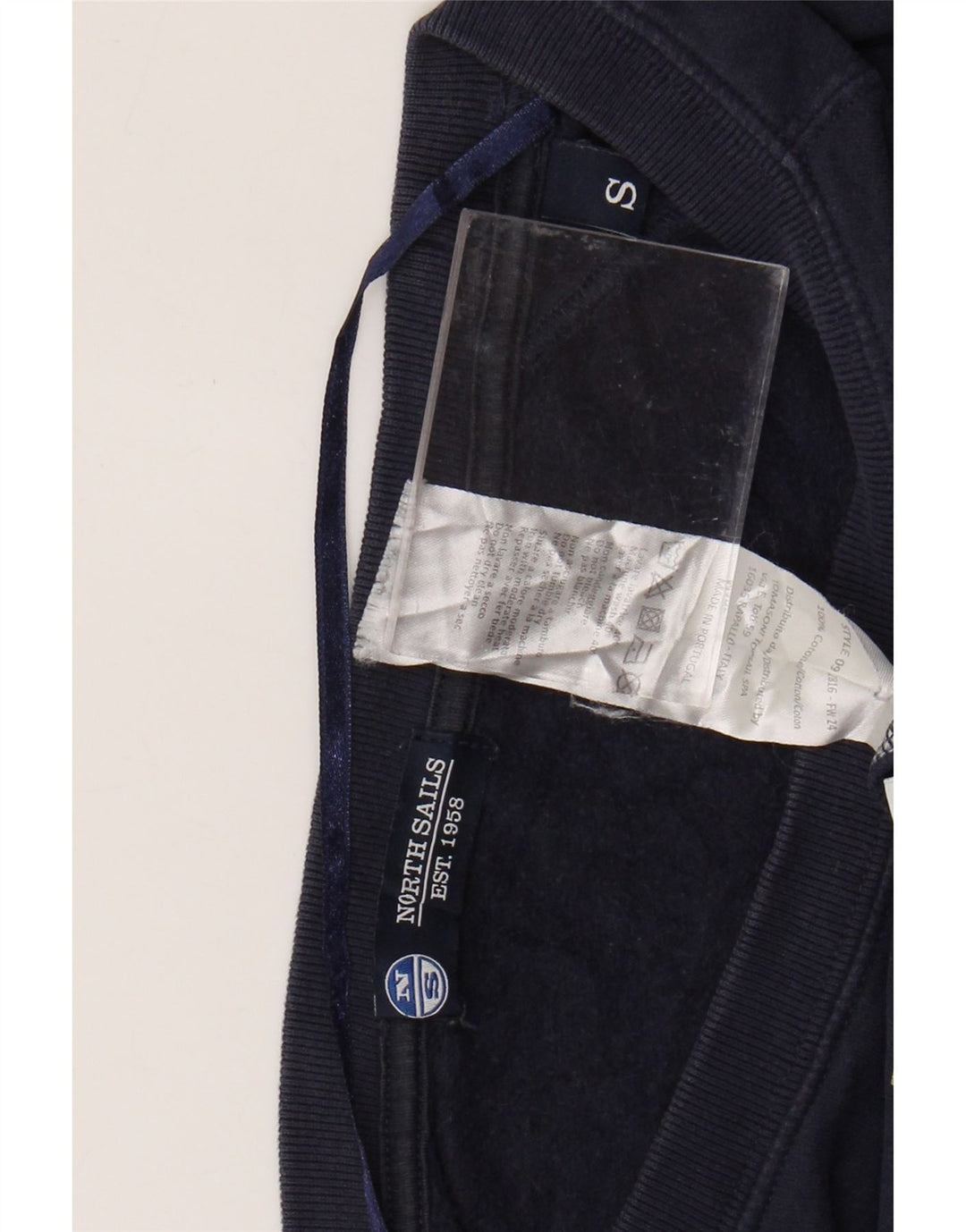 NORTH SAILS Felpa con grafica corta da donna UK 10 Small Blu navy