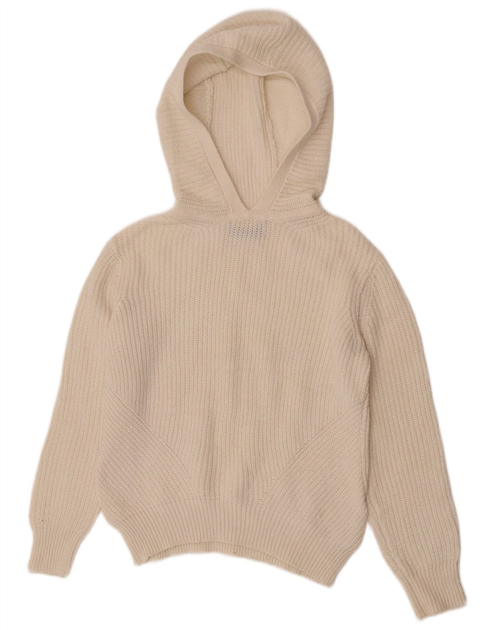 Maglione con cappuccio da donna Marks & Spencer UK 10 piccolo bianco sporco