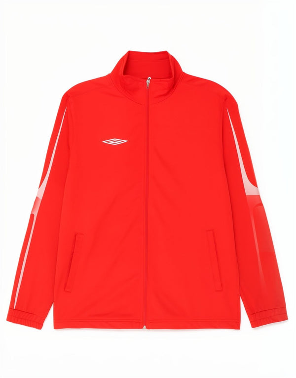 Giacca da tuta da uomo Umbro Sportiva in poliestere color block rosso medio