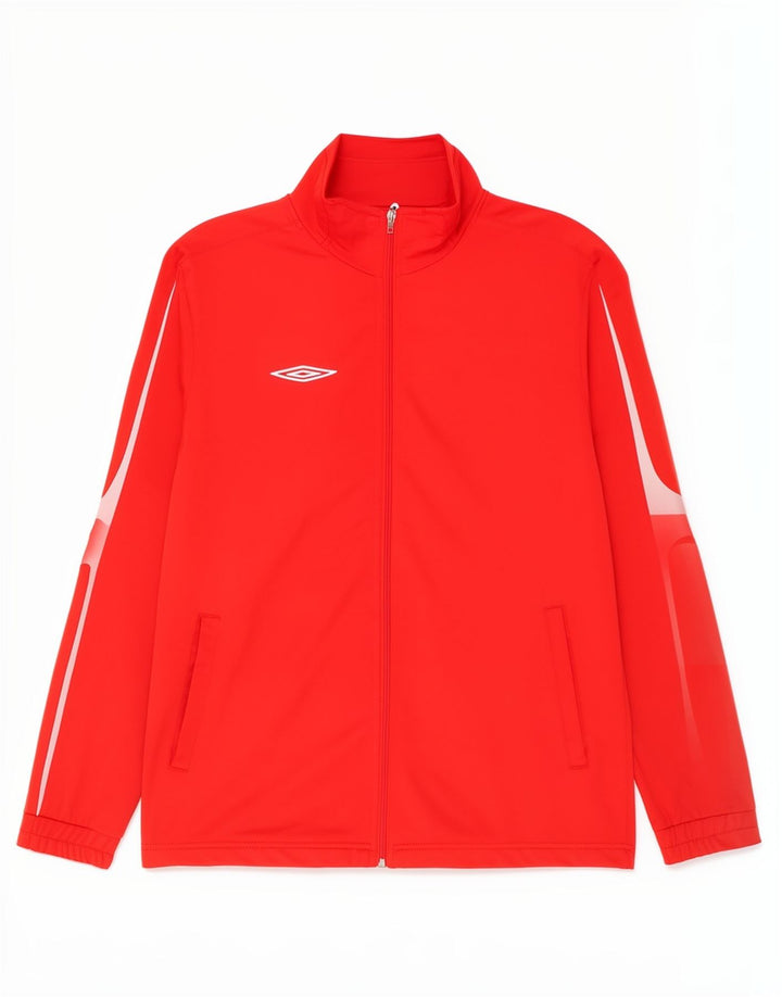 Giacca da tuta da uomo Umbro Sportiva in poliestere color block rosso medio