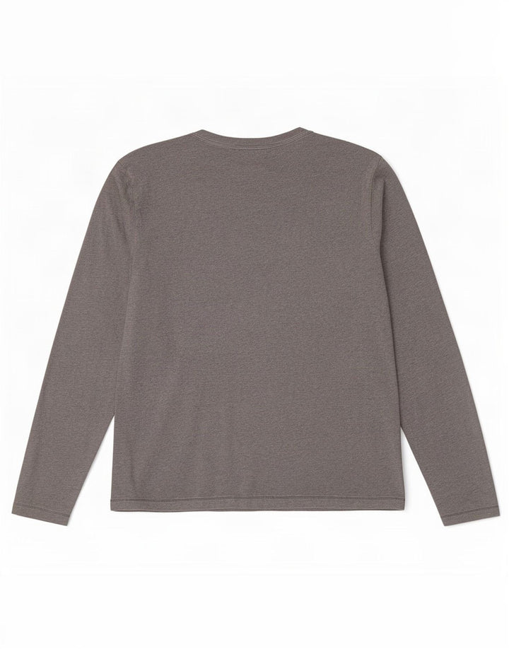 North Sails Maglietta grafica da uomo a maniche lunghe in cotone grigio screziato
