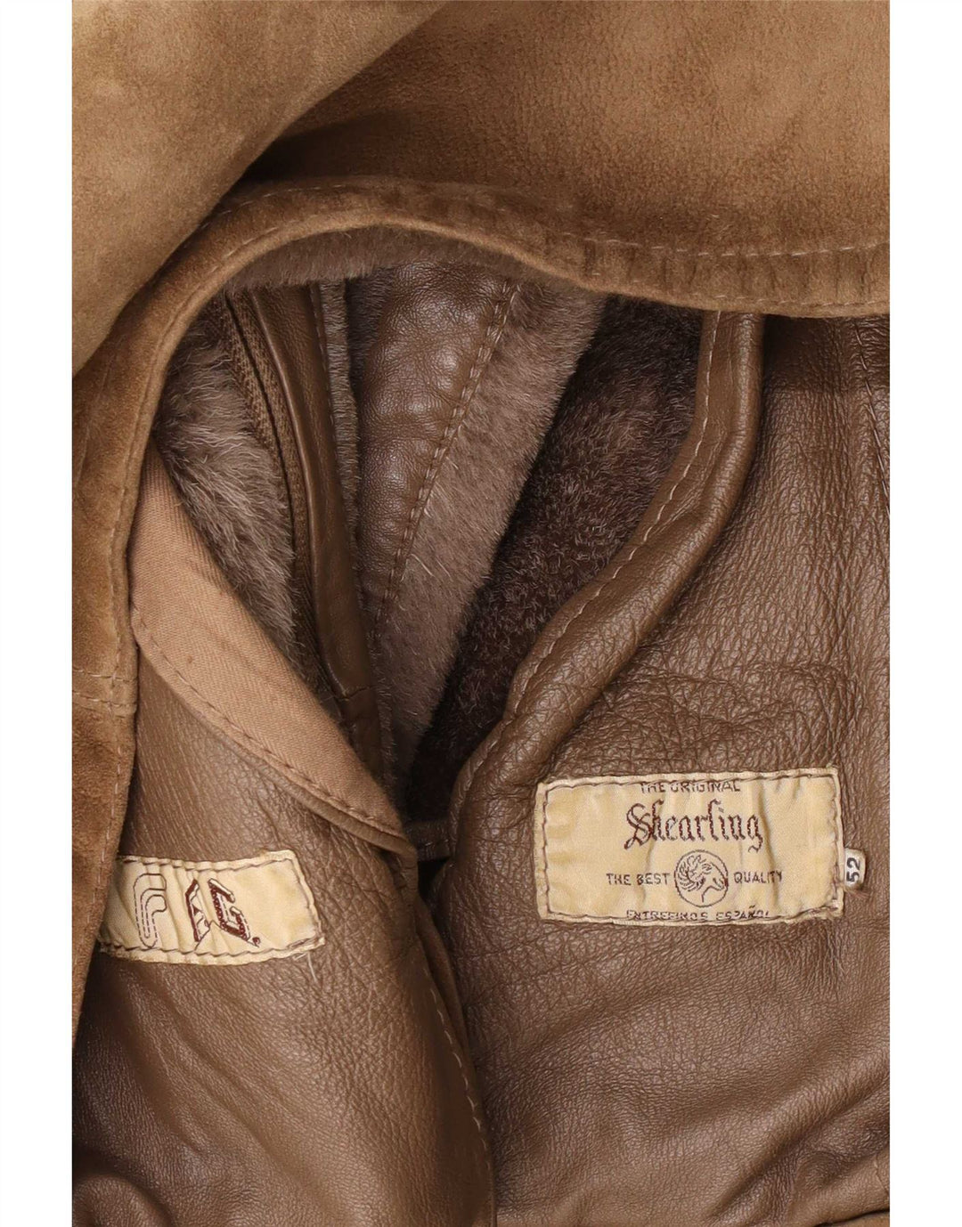Giubbotto in shearling vintage da uomo IT 52 XL Beige