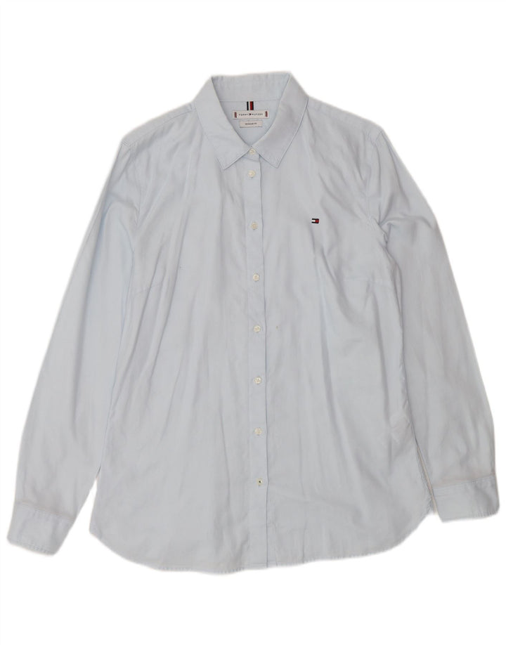 Camicia da donna Regular Fit Tommy Hilfiger UK 12 Cotone Blu Medio Classico