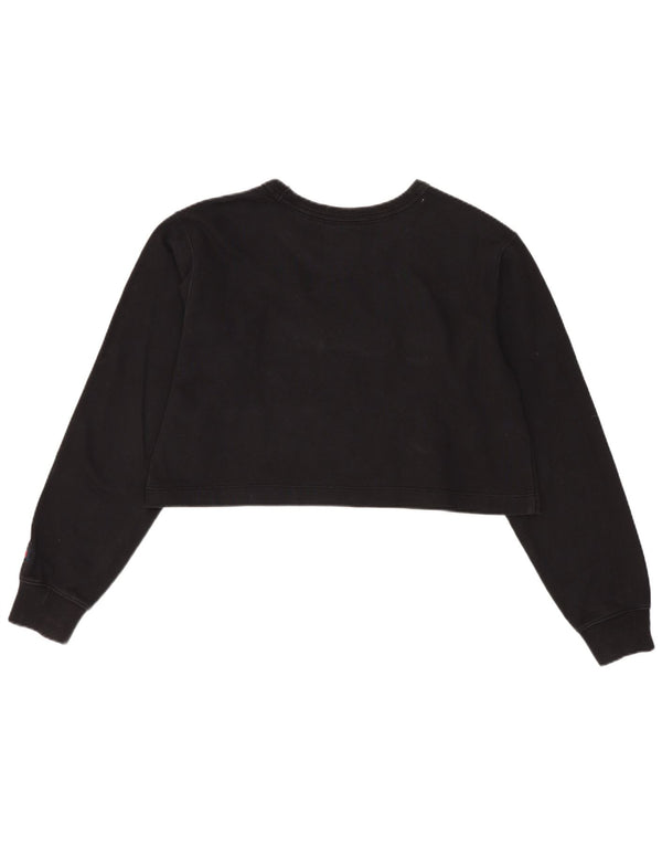 Felpa con grafica corta oversize da donna Champion UK 6 XS Nera