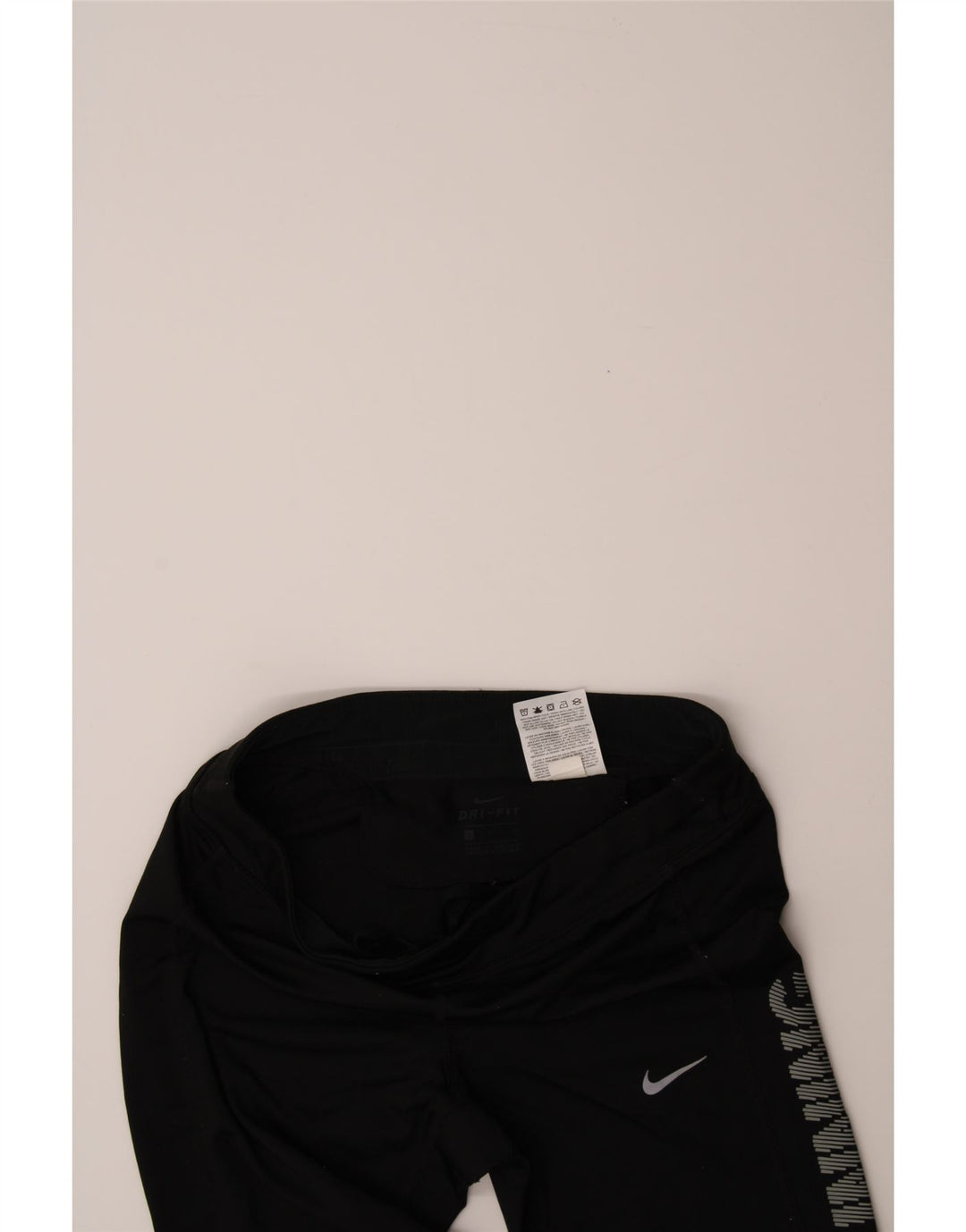 NIKE Womens Graphic Leggings UK 8 Small Black Polyester Vintage Nike and Second-Hand Nike from Messina Hembry 