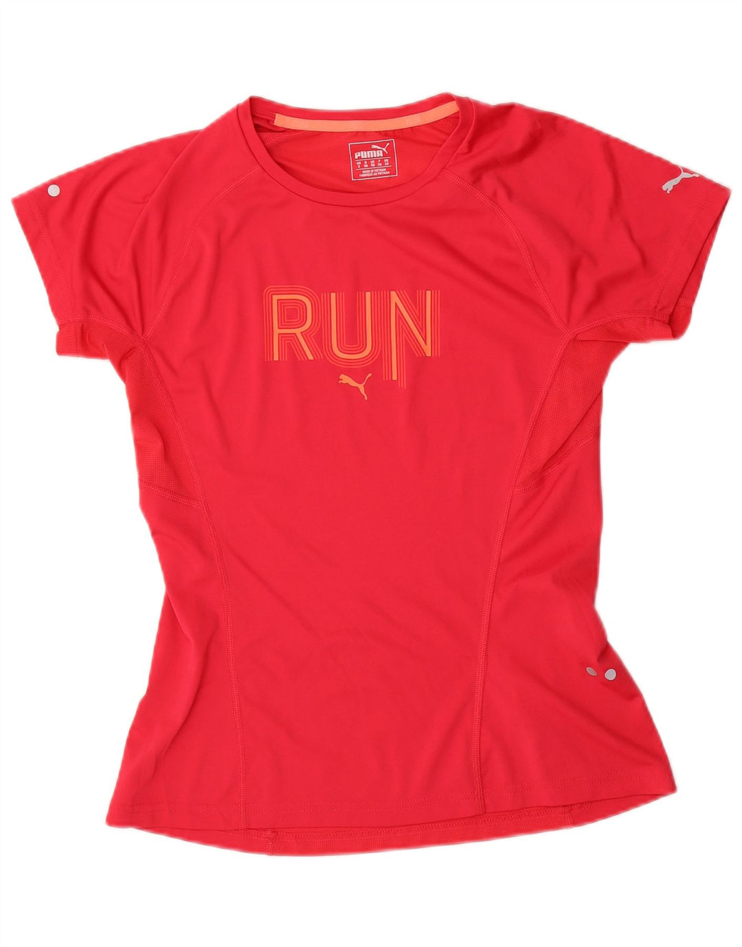 Puma T-shirt grafica da donna Top UK 10 Small Rosso Poliestere