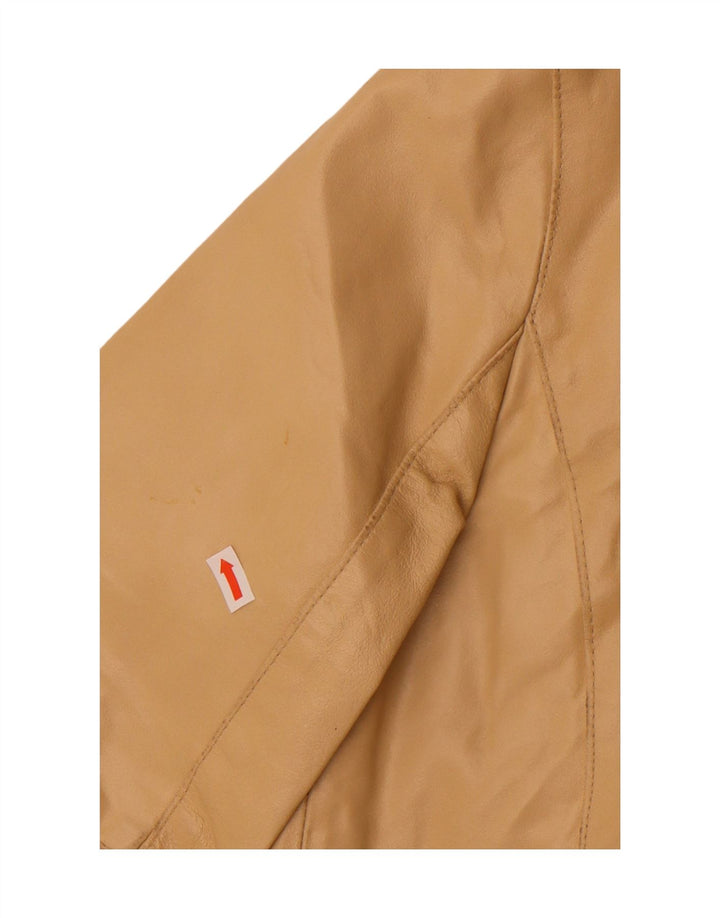 Giacca in pelle da motociclista da donna MOTIVI UK 8 piccola in pelle beige
