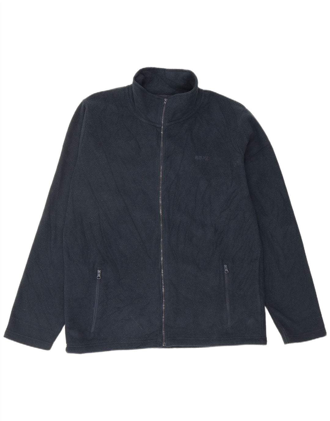 BRUGI Mens Fleece Jacket UK 44 2XL Navy Blue Polyester