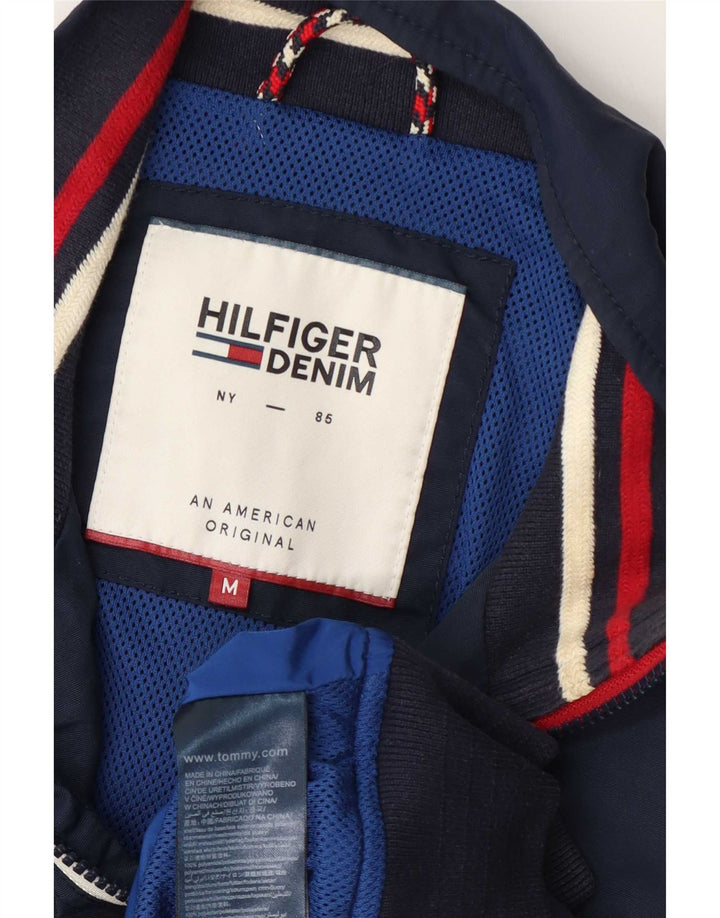 Giubbotto bomber da uomo Tommy Hilfiger UK 38 poliammide a righe blu navy medio