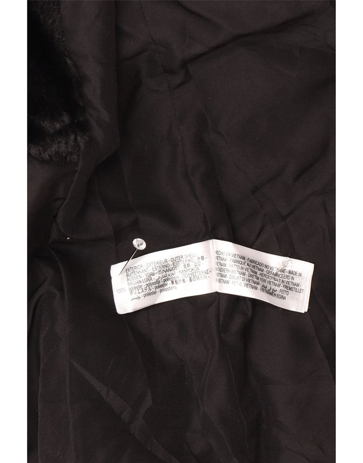 Giacca imbottita in sherpa con cappuccio da donna Zara UK 10 piccola poliestere grigio