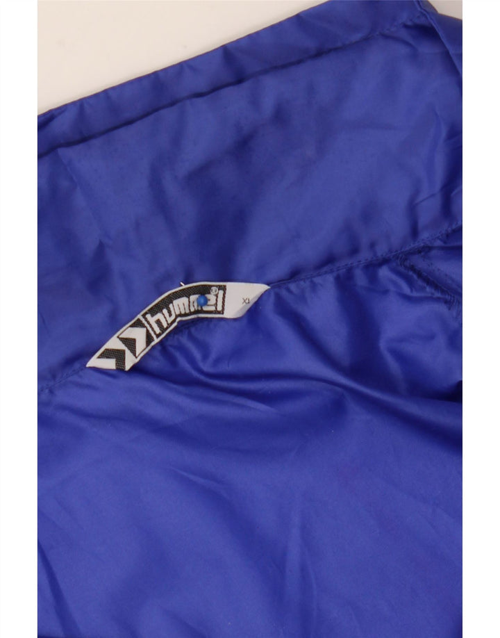 Giacca antipioggia da uomo con cappuccio grafico HUMMEL UK 42 XL poliestere blu