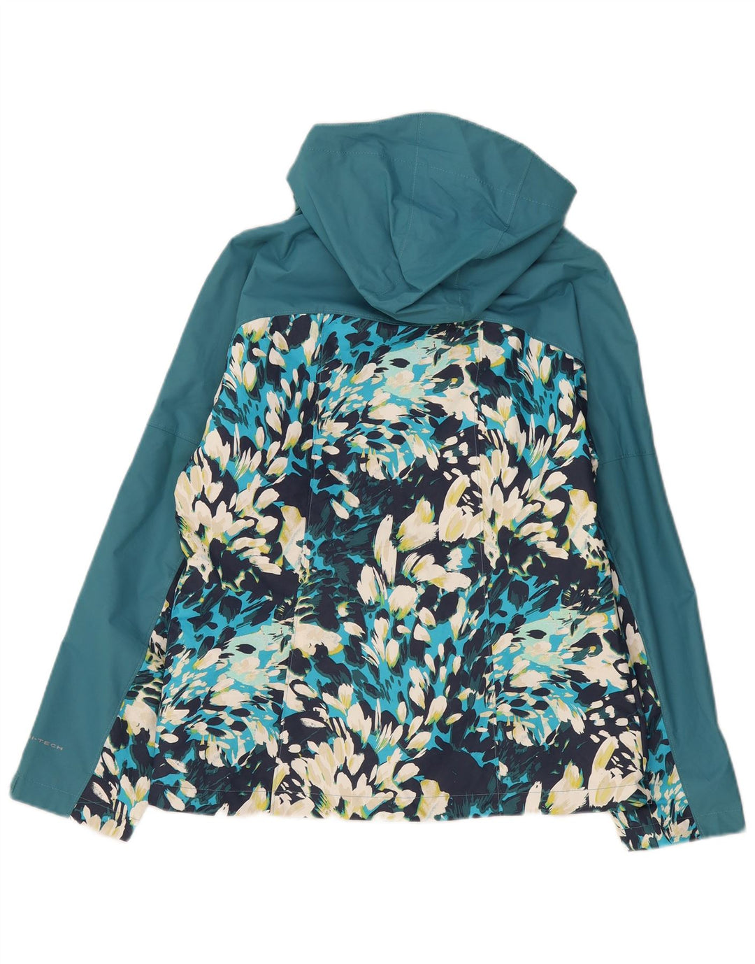 Giacca a vento con cappuccio da donna Columbia UK 10 Small Poliestere floreale blu