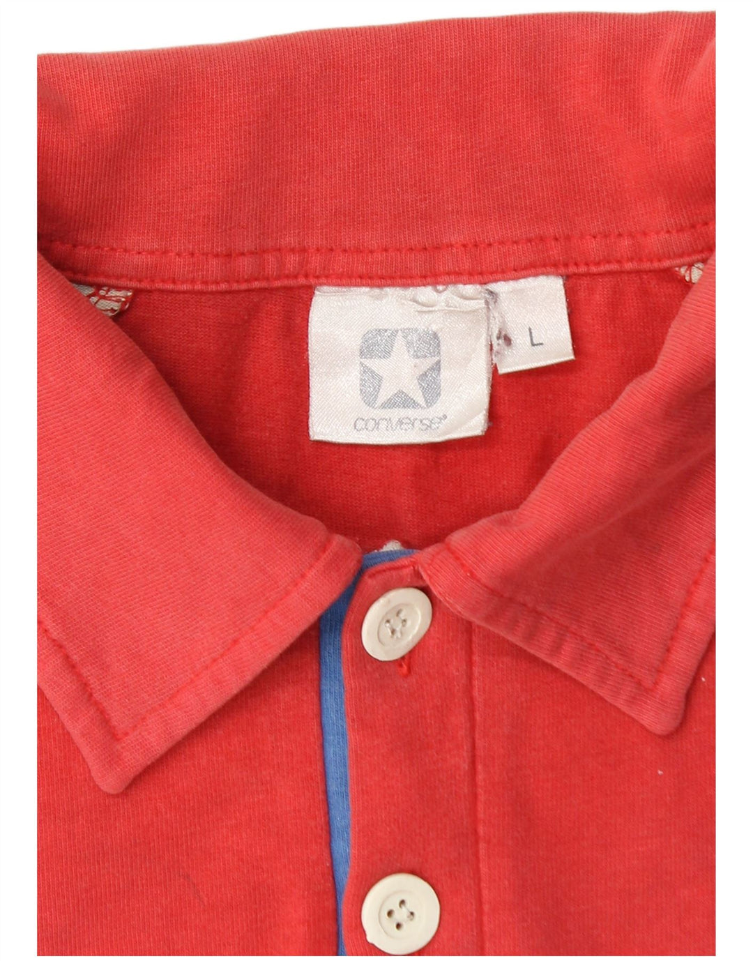 CONVERSE Boys Graphic Polo Shirt 15-16 Years Large Red Cotton