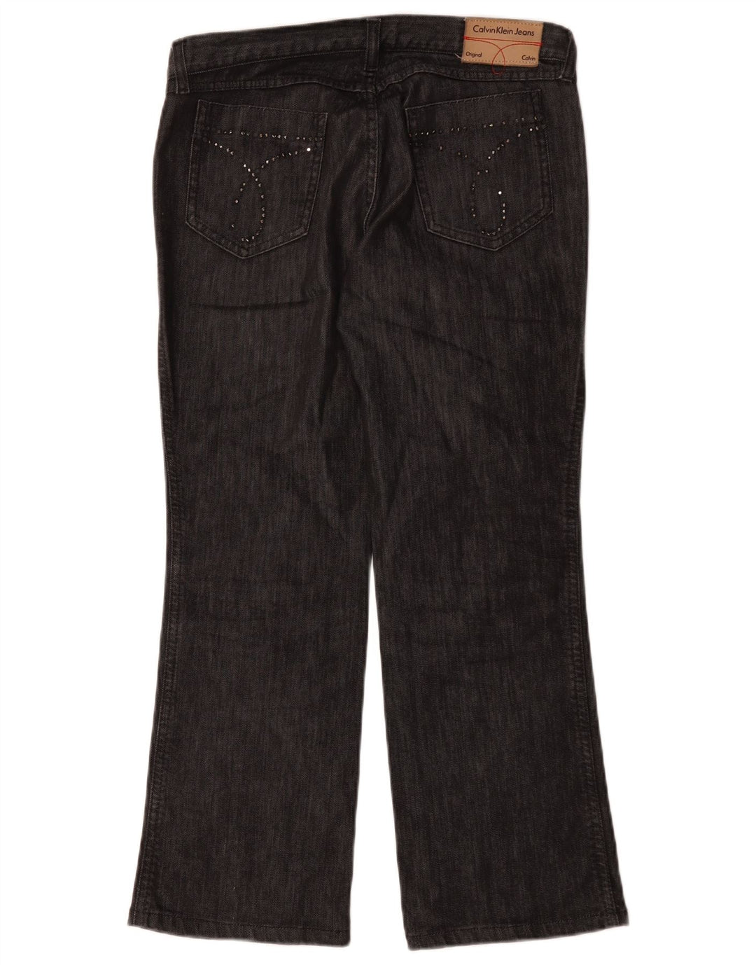 Jeans dritti da donna Calvin Klein W30 L28 cotone nero