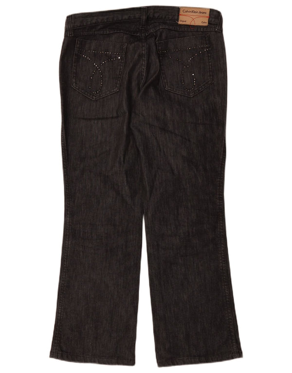 Jeans dritti da donna Calvin Klein W30 L28 cotone nero