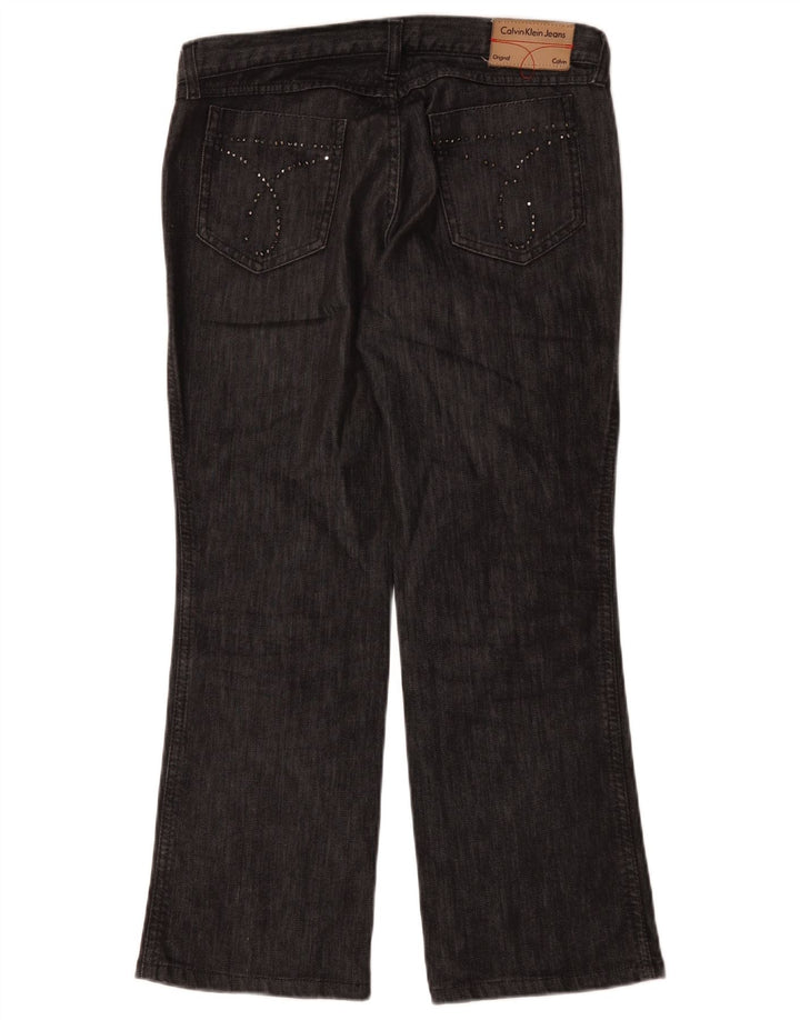 Jeans dritti da donna Calvin Klein W30 L28 cotone nero