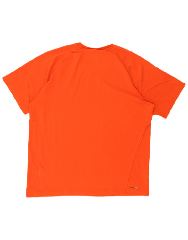 Adidas Mens Clima 365 T-Shirt Top Large Orange Cotton