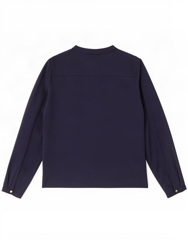 Camicetta a maniche lunghe da donna Zara UK 12 blu navy medio