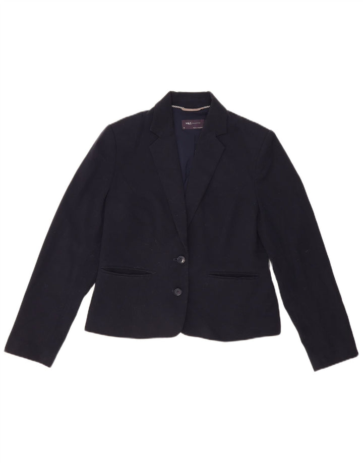 Giacca blazer a 2 bottoni Marks & Spencer da donna UK 12 medio blu navy