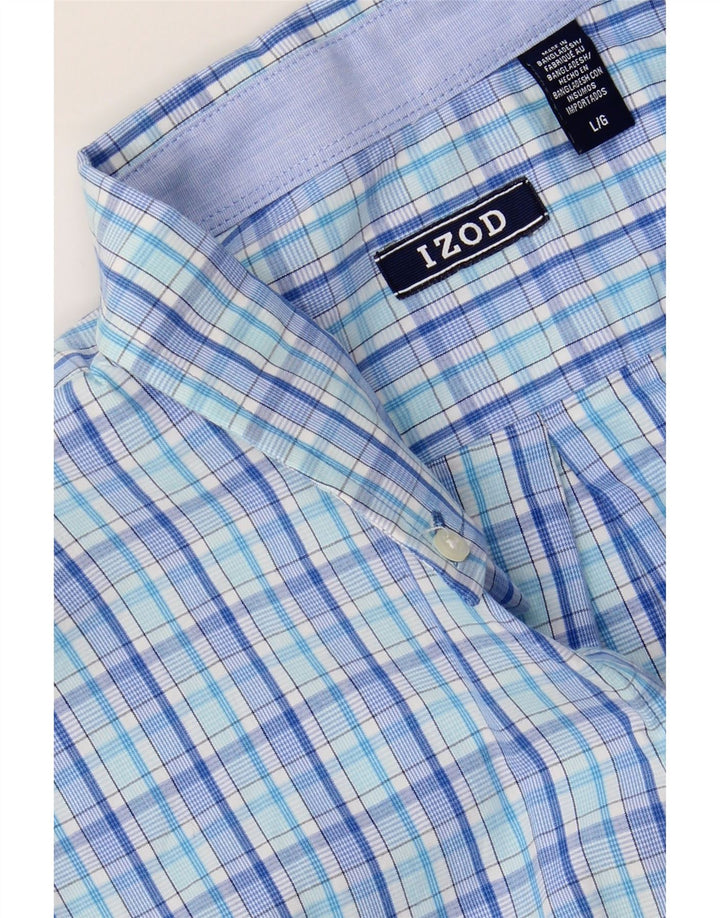IZOD Mens Shirt Large Blue Check Cotton Vintage Izod and Second-Hand Izod from Messina Hembry 