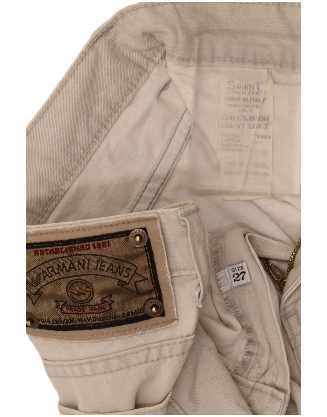Jeans affusolati da donna Armani W27 L26 cotone grigio