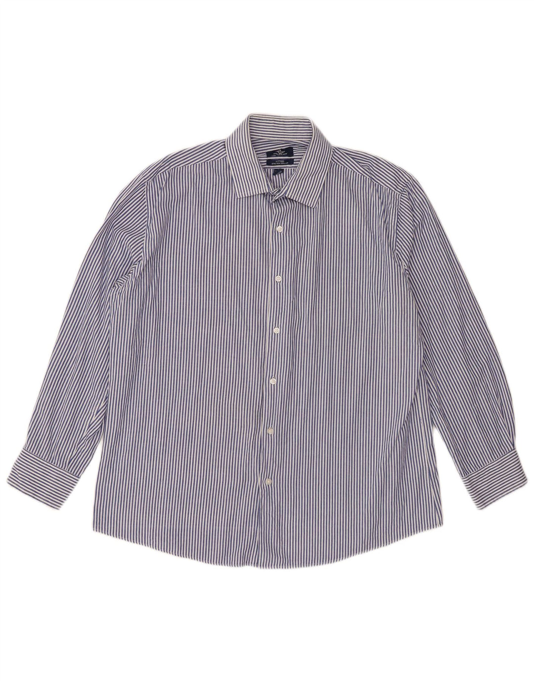 Camicia aderente da uomo Dockers taglia 16 16 1/2 grande cotone a righe blu