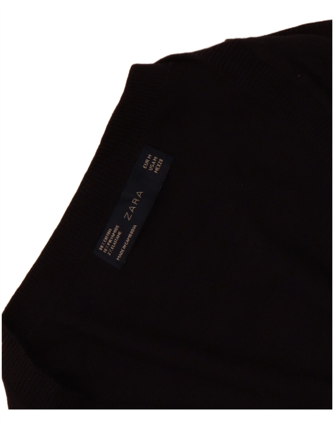 Canotta canotta da donna Zara UK 12 cotone blu navy medio