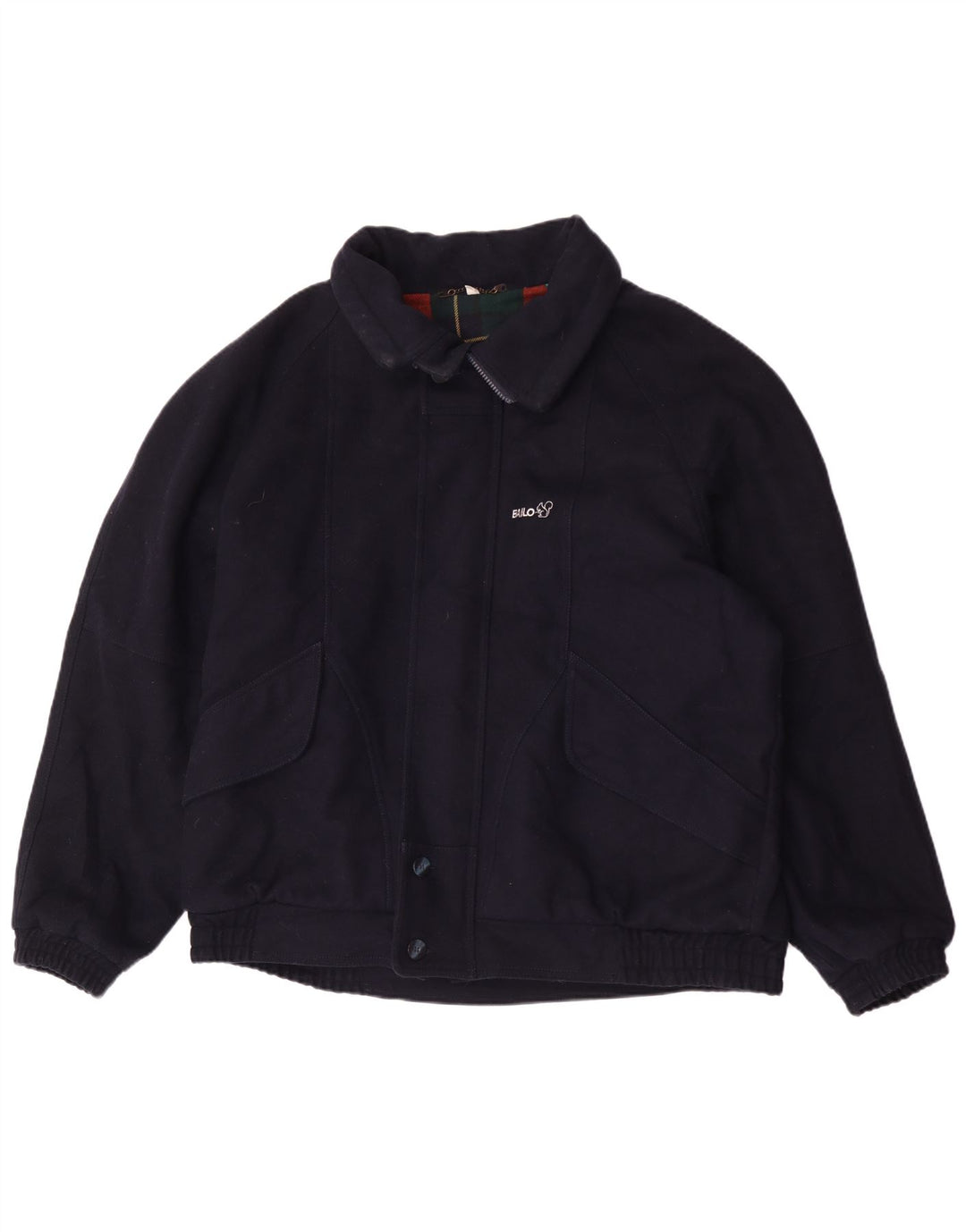 Giubbotto bomber da uomo vestibilità ampia Bailo IT 52 XL in lana blu navy