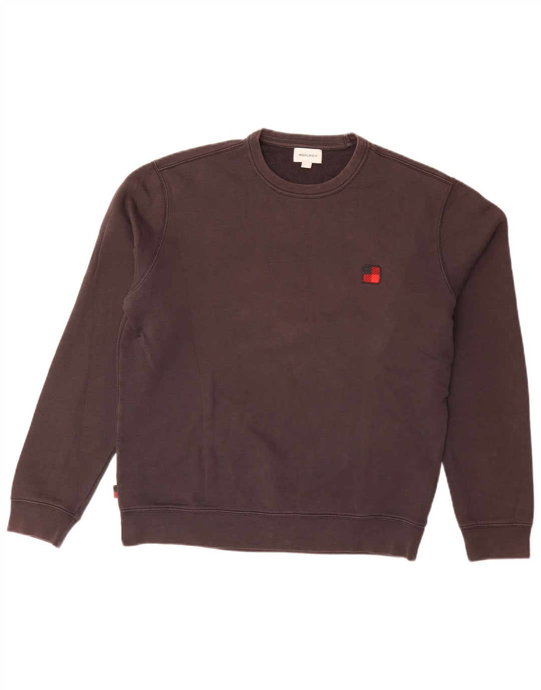 Woolrich Uomo Loose Fit Felpa Maglione Piccolo Cotone Marrone